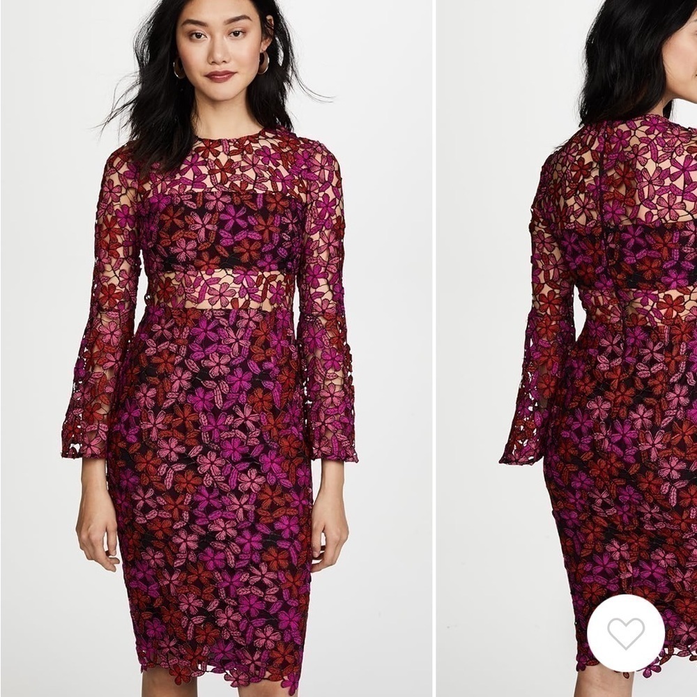 Shoshanna Dyer Dress in Fuchsia Multi Size 6